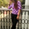 Purple Printed Casual Tops for Women