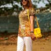Yellow Printed Ethnic Tops for Women