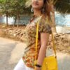 Yellow Printed Ethnic Tops for Women