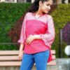 Red Solid Ethnic Tops for Women