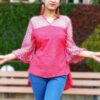 Red Solid Ethnic Tops for Women