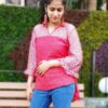 Red Solid Ethnic Tops for Women