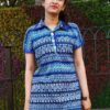 Navy Blue Stripes Printed Casual Tops for Women