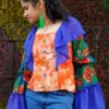 Orange Printed Casual Tops for Women