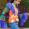 Orange Printed Casual Tops for Women