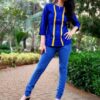 Blue Solid Casual Tops for Women