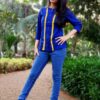Blue Solid Casual Tops for Women