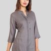 Grey Solid Tunic Tops for Women