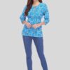 Sky Blue Printed Ethnic Tops for Women