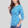 Sky Blue Printed Ethnic Tops for Women
