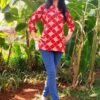 Red Printed Tunic Tops for Women