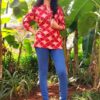 Red Printed Tunic Tops for Women