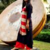 Navy Blue Mirror Embellished festive Kurti for Women