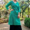 Emerald Green Straight Casual Kurtis for Women
