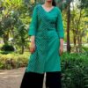 Emerald Green Straight Casual Kurtis for Women