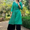 Emerald Green Straight Casual Kurtis for Women