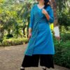 Cobalt Blue Straight Casual Kurtis for Women