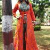 Tiger Orange Jacket Designer Kurti Set for Women