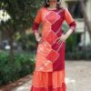 Orange Maroon Designer Kurti Set for Women