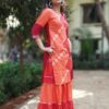 Orange Maroon Designer Kurti Set for Women