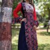 Red Navy Embellished Festive Kurti for Women
