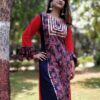 Red Navy Embellished Festive Kurti for Women