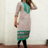 Pearl White Embroidered Casual Kurtis for Women