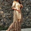 Beige Animal Designer Kurti Set for Women