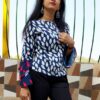Blue Floral Printed Casual Tops for Women